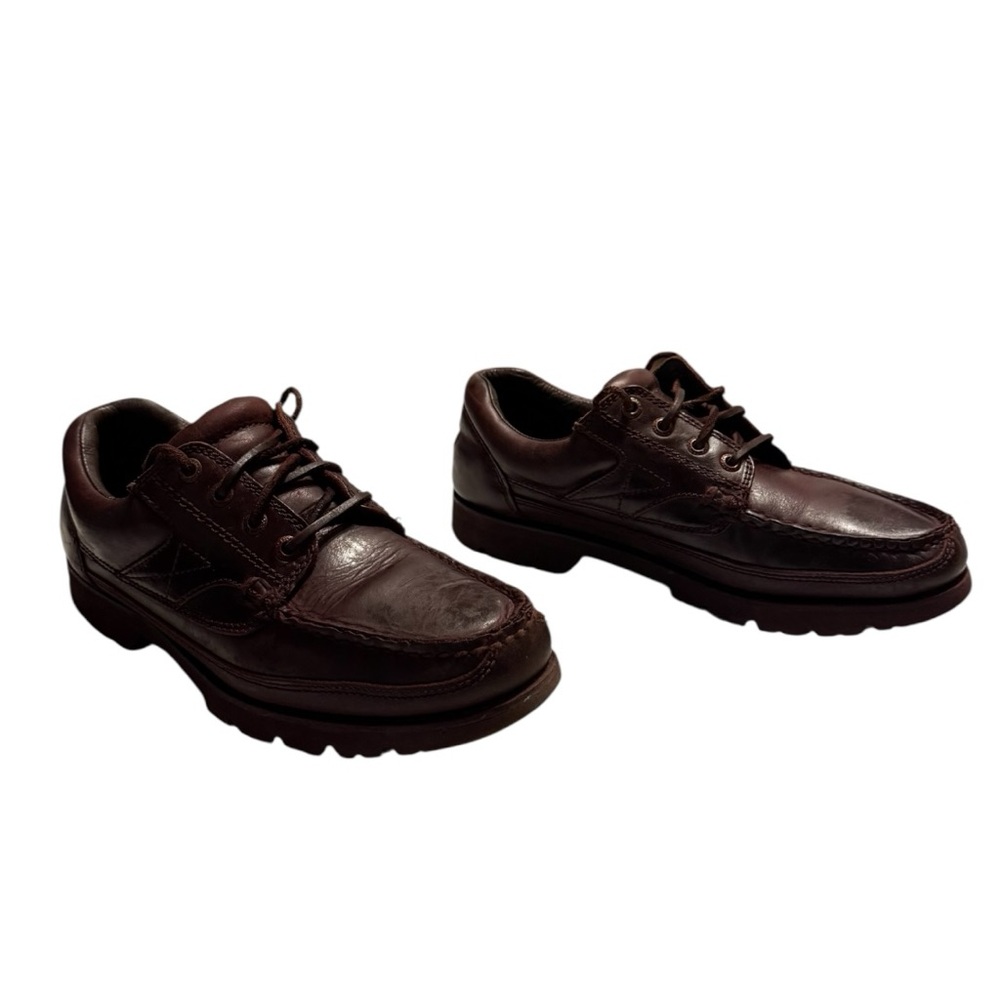 ROCKPORT VIBRAM LEATHER CHESTNUT BROWN SHOES 8.5